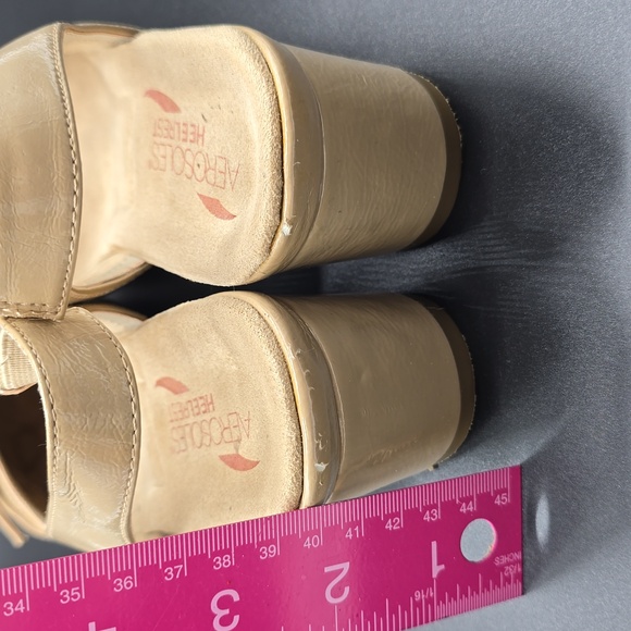 Aerosoles | Womens | Biege | Patent | Slingback | Block  Heel | Size 10M - Picture 8 of 9